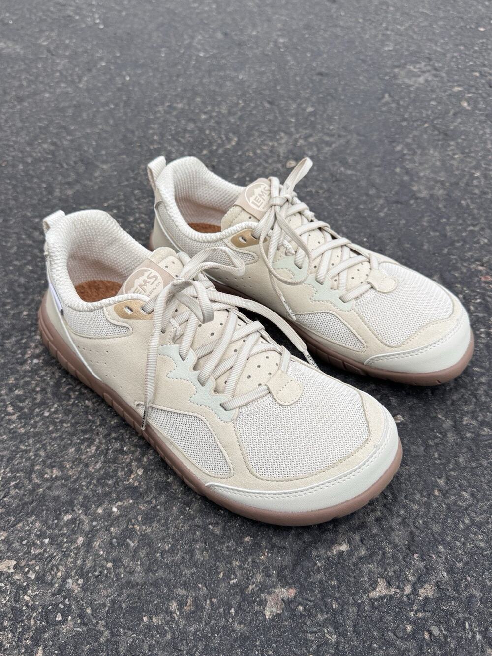 Lems Primal Eco Fossil Beige Mesh Wide Toe Box Zero Drop Vegan Sneakers Size 9.5
